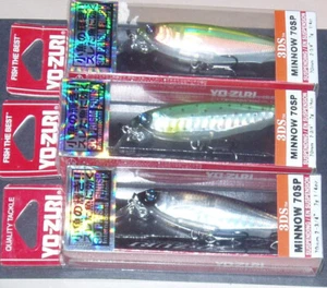3 NIP YOZURI 3DS MINNOWS 70SP  # F962 SUSPENDING TROUT ,BASS ,FREE SHIPPING - Picture 1 of 2