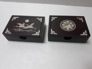 2 business card box Korean traditional lacquer shell case 10-2 - Picture 1 of 6