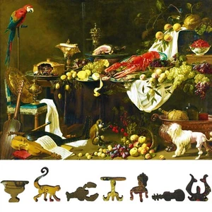 Wooden Jigsaw Puzzle for Adults by FoxSmartBox - 262 Pieces - Banquet Still Life - Picture 1 of 7