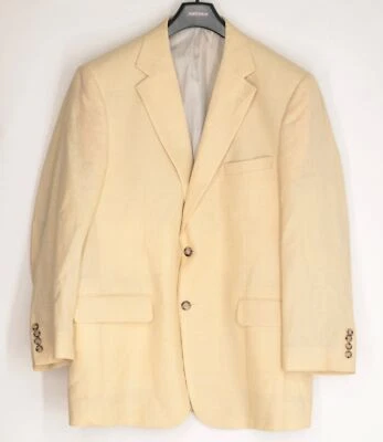 Men's 42 R Jos. A. Bank Yellow Linen & Wool New Sport Coat Blazer Jacket - Image 1 of 4