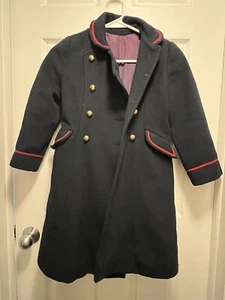 Rothschild, faux wool, navy and gold petticoat Child Size 7 Missing Button - Picture 1 of 4