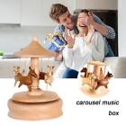 Carousel Music Box Wooden Music Box Wind Up Cartoon Musical Boxes A1U3