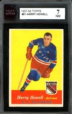 1957-58 TOPPS HOCKEY NHL #51 Harry Howell HOF KSA 7 NM New York Rangers Card