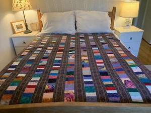 Chinese Coins Quilt Hand Made in 2001 by 3 Quilters in Loomis, CA EUC 54 X66 in - Picture 1 of 14