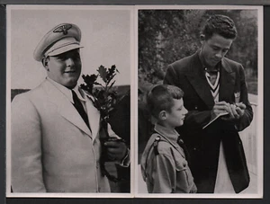 ✔️ 3° Reich 2 RARE CARTOLINE FOTOGRAFICHE DA ALBUM UFFICIALE "OLIMPIADI 1936". 12 x 8 cm - Foto 1 di 3