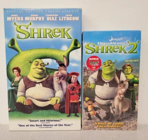 Shrek 1 & 2 VHS lot DreamWorks Animated Movies. Eddie Murphy. Shrek 2 Sealed. - Picture 1 of 4