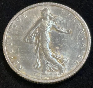 France 1 Franc 1918 Silver Coin French Republic The Sower Liberty 23mm KM# 844.1 - Picture 1 of 19