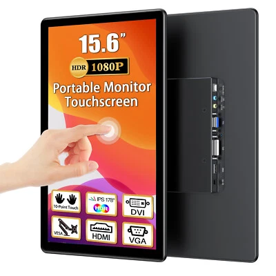 UPERFECT 15.6" Touch Screen  Portable Monitor 1920*1080 with VGA HDMI USB & VESA - Image 1 of 4