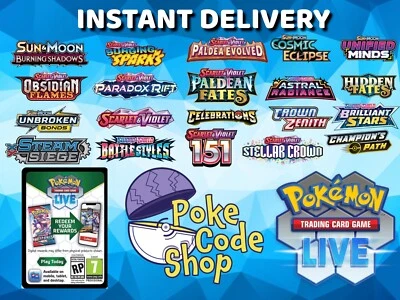 NEU Pokemon Live Online Booster Codes PTCGL ~ SV SwSh XY Code ~ SOFORT QR EMAIL - Bild 1 von 4
