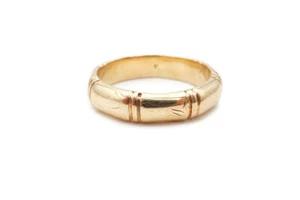 14k Yellow Gold Mens Wedding Band Ring Bamboo Style Size 12 5.5mm - Picture 1 of 12