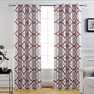Alexander Thermal Blackout Grommet Unlined Window Curtains Spiral Geo Trellis Pa - Picture 1 of 9