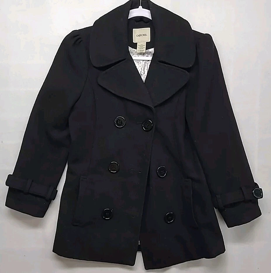 Womans 豌豆大衣大号黑色 — 第 1/4 张图片