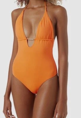 $251 Traje de baño Melissa Odabash para mujer naranja Casablanca halter de una pieza talla 10 Foto 1 de 3