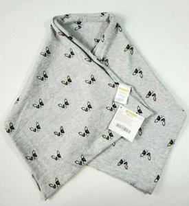 Gymboree 2018 One Size Girls Infiniti Scarf Gray Puppy Dog Faces Terriers New - Picture 1 of 4