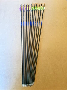 Carbon Express Maxima Blue Streak 250 11 arrows w/glue in Field Points, 29 1/2" - Picture 1 of 6