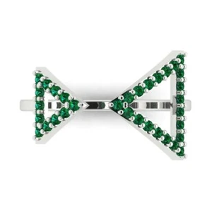 Anillo de compromiso vintage redondo de 0,2475 tcw, piedras preciosas creadas en laboratorio de oro blanco de 14 K - Imagen 1 de 30