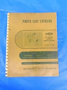 CINCINNATI UNIVERSAL HYDRAULIC GRINDING MACHINE PARTS LIST MODEL DH - Picture 1 of 2
