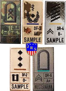 Bundeswehr Dienstgradabzeichen Nato US Blutgruppe Einsatzabzeichen Combat Patch. - Bild 1 von 10
