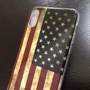 Para iPhone XS Max (6.5") - Funda Carcasa TPU Goma Calce Ajustado Bandera Americana de EE. UU. - Imagen 1 de 6