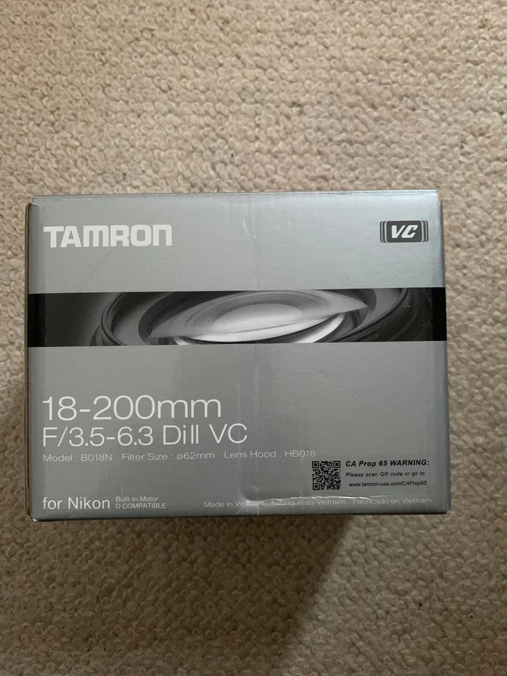 Tamron 18-200mm f/3.5-6.3 Di II VC PZD MACRO Lens for Nikon B018N FREE POSTAGE - Image 1 of 4