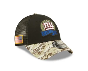 New York Giants New Era Salute To Service 9FORTY Adjustable Hat - Black - Picture 1 of 7