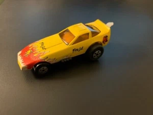 Vintage Hot Wheels Yellow Road Champs Funny Car Fire Cat Ripcord Powered - Picture 1 of 5