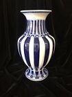 BOMBAY COMPANY Blue & White Striped Porcelain VASE 14”T