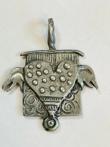 Heart With Wings Metal Pendant - Picture 1 of 4