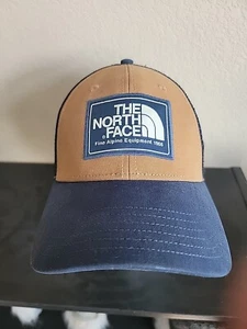 The North Face Mudder Trucker Hat Cap Snapback Brown Blue Mesh Back Men's - Picture 1 of 5
