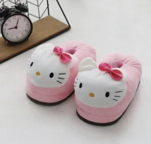 Hello Kitty Cartoon Big Head Plush Slippers One Size - Picture 1 of 3