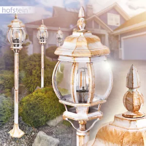 klassische Laterne Wege Poller Garten Lampen Aussen Steh Beleuchtung weiß/gold - Bild 1 von 3