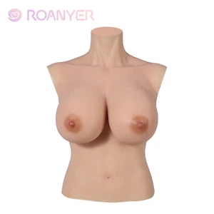 Potenciador de forma de seno falso de medio cuerpo copa H de silicona para defectos travestis - Imagen 1 de 15