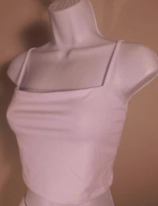 SUSAN MONACO NWT Women's Sugar White Essential Square-Neck Crop Top Shirt Sz ... - Picture 1 of 5