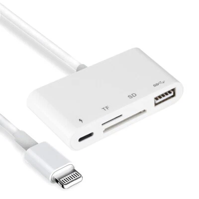 4in1 For iPhone/iPad to OTG Adapter USB Drive Camera SD /TF Card Reader Adapter - Image 1 of 4