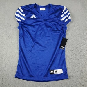 Adidas Jersey Boys Size Medium Blue Mesh Practice Football Short Sleeve Kids - Picture 1 of 7