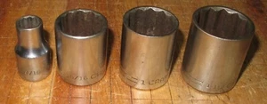 4 ZÓCALOS CRAFTSMAN 7/16" - 15/16 - 1" - 1-1/8" 12 PUNTOS = V= SERIE 1/2" UNIDAD - Imagen 1 de 4