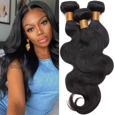 3 Bundles 300G Brazilian Indian Virgin Human Hair Extensions Weave Weft Straight - Image 1 of 4