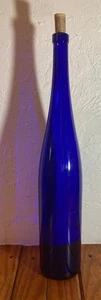 Cobalt Blue Glass Wine Bottle- Vintage - 19” - Picture 1 of 8