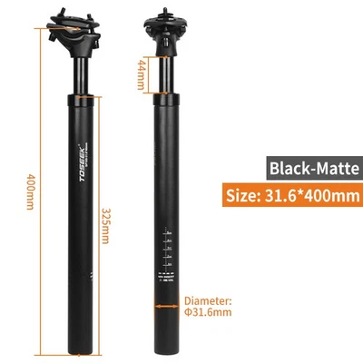 Tubo colgante de tija de sillín de bicicleta de montaña con cuentagotas de suspensión 27,2/31,6 mm Foto 1 de 4