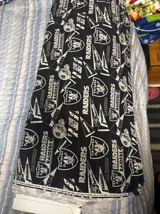 LAS VEGAS RAIDERS! Luxurious Cotton! 1/4 YARD +1 Yd FREE Elastic! Only $5 Cheap! - Picture 1 of 2