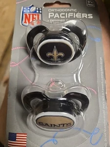 Nfl Kieferorthopädische Schnuller Saints Neu ungeöffnete Verpackung - Bild 1 von 4