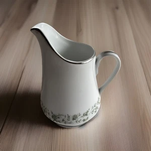 Vintage Mikasa Fine China Montclair Milchkännchen weiß silber grün Made in Japan G9059 - Bild 1 von 12