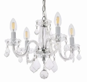 Elegant Lighting V7804D15/RC Rococo 4 Light 15"W Crystal - Chrome - Picture 1 of 6