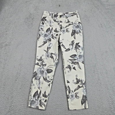 Pantalones HUE Mujer Pequeños Gris Crema Azul Estampado Floral Elastizados Jeggings Estilo 23913 Foto 1 de 4