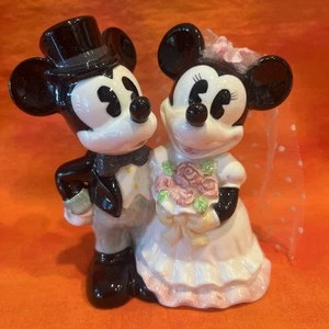 Figura de boda vintage de Mickey y Minnie Mouse Disney adorno de pastel - Imagen 1 de 4