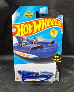 2025 HOT WHEELS 1966 BATMAN BAT BOAT BLUE 5/5 #232 NEW FREE SHIPPING - Picture 1 of 5