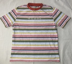 Vintage GUESS Originals Los Angeles Mens Striped T-Shirt Sz. Medium ⚡️Preowned - Picture 1 of 5