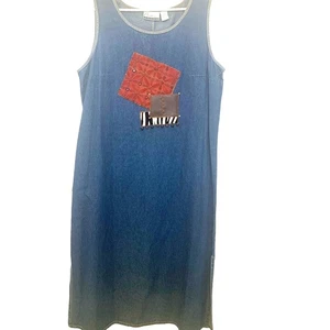 PNINA Denim Y2K Artsy Boho Maxikleid 2X Blau Pullover Pulli Ärmellos Damen - Bild 1 von 8