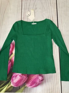 Nuevo Top Zara Cuello Cuadrado Manga Larga Talla XL  - Imagen 1 de 4