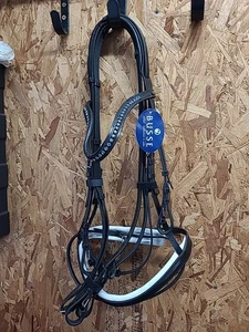 Solibel Busse Leather Flash Show Bridle,Extra WB Size. Black.NEW (Ref:207Y) - Picture 1 of 10